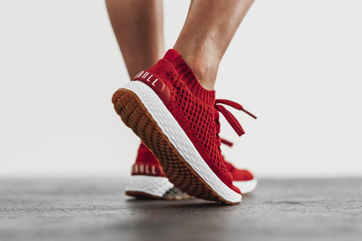 Nobull Knit Runner Women's Running Shoes Red | Australia (ZM3921)